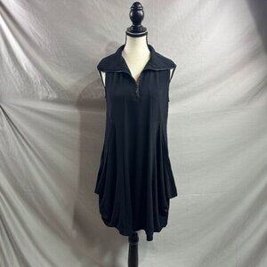 Lavena Draped Dress With Pockets Black Size S